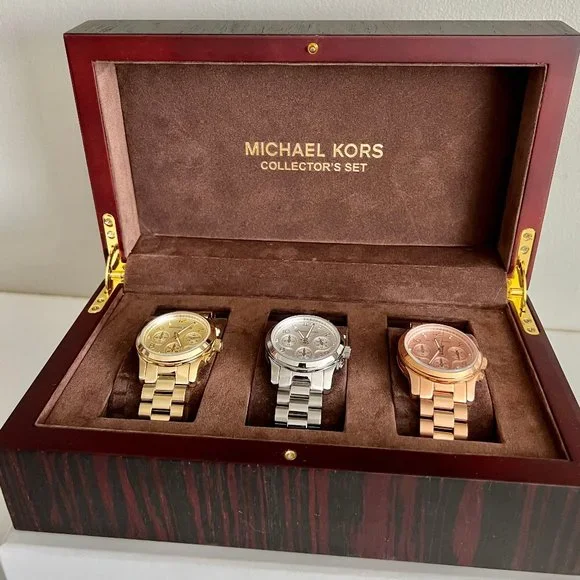 Set of 3 MK watches NEW Michael Kors Portia Rose Gold Crystal Pink Watch  main image 2
